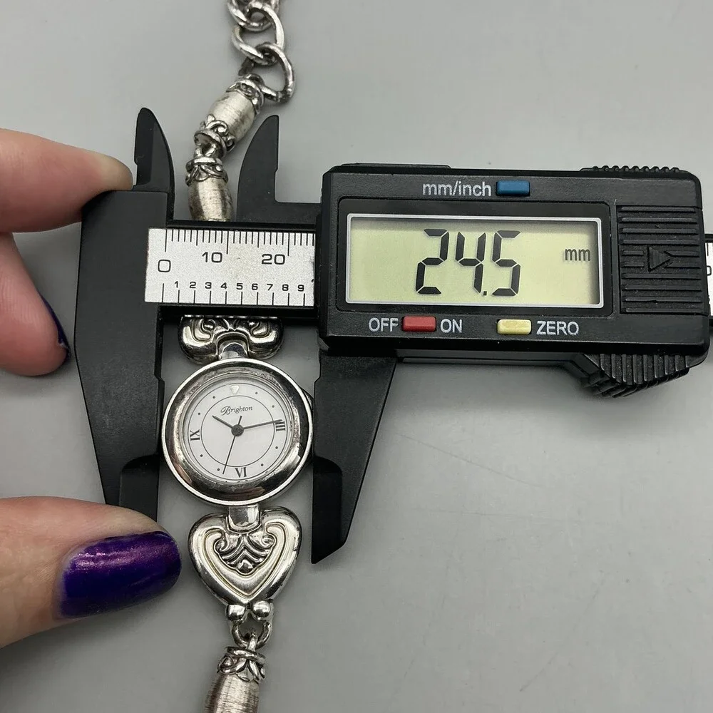 Brighton Bristol Womens Watch 25mm White Dial Silver Tone Hearts New Battery